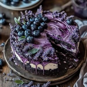 blueberry chocolate vegan cake